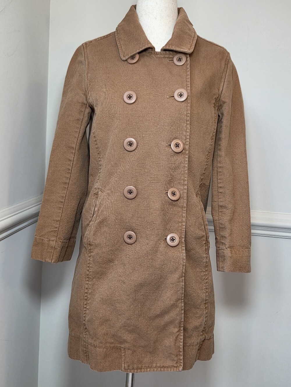 Wearmaster Outerwear Linen Cotton Field Coat S Brown Utility Heritage Workwear